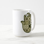 Khamsa Hand Patchwork 2 überarbeiten Kaffeetasse (VorderseiteRechts)