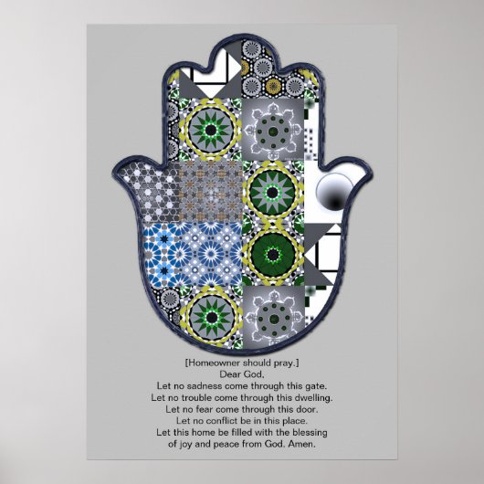 Khamsa Hand Poster Design 2 Besitzer Hochwertig (Vorne)