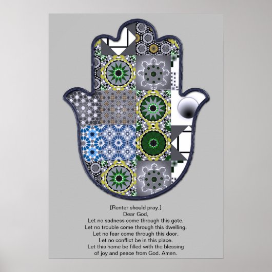 Khamsa Hand Poster Design 2 Mieter (Vorne)
