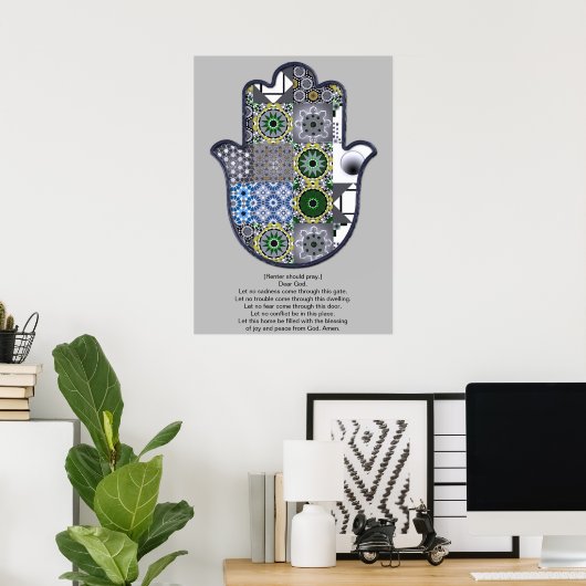 Khamsa Hand Poster Design 2 Mieter (Heimbüro)