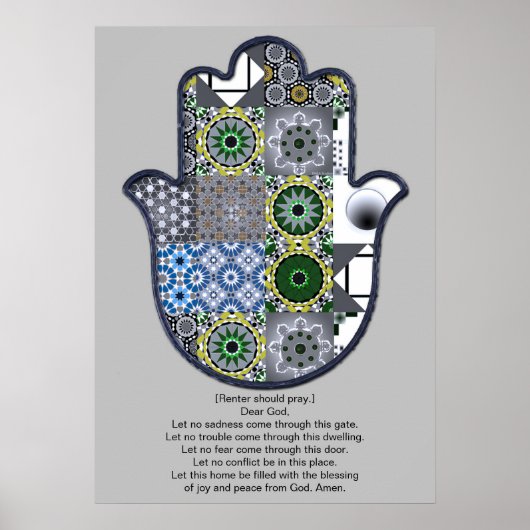 Khamsa Hand Poster Design 2 Mieter Hochwertig (Vorne)