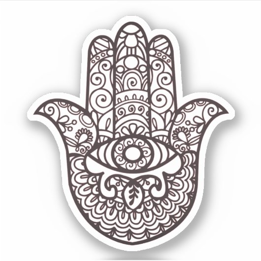 Khamsa Hand Viel Glück Aufkleber (Vorderseite)