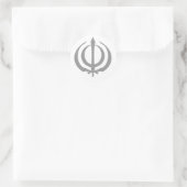 Khanda-Gray Runder Aufkleber (Tasche)