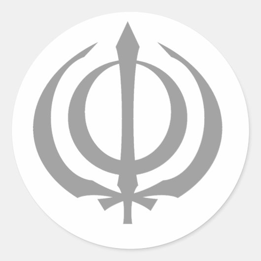 Khanda-Gray Runder Aufkleber (Vorderseite)