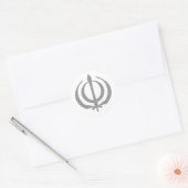Khanda-Gray Runder Aufkleber (Umschlag)