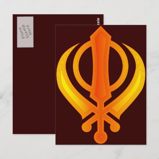 Khanda Postkarte (Vorne/Hinten)