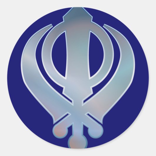 Khanda Runder Aufkleber (Vorderseite)