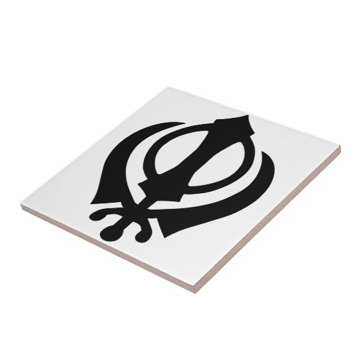 Khanda Sikh-Symbol Fliese (Seite)