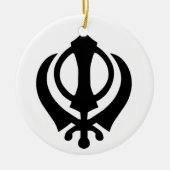 Khanda Sikh-Symbol Keramikornament (Vorne)
