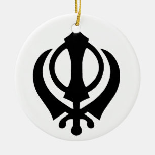 Khanda Sikh-Symbol Keramikornament