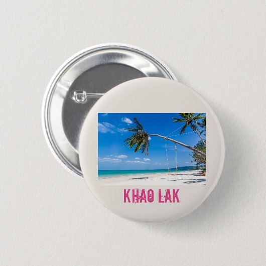 Khao Lak Phang-Nga Thailand Beach Panorama Holiday Button (Vorne & Hinten)
