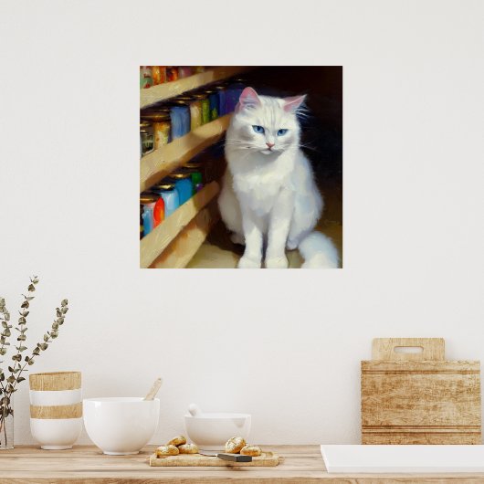 Khao Manee Cat Poster (Küche)