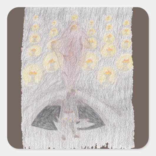 Khaos Crystal Quadratischer Aufkleber (Vorderseite)