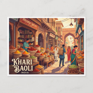 Khari Baoli Delhi Indien Postkarte