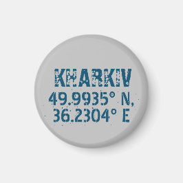 Kharkiv Ukraine Latitude & Longitude beunruhigt Magnet