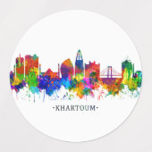 Khartoum Sudan Skyline Etiketten (Design 1)