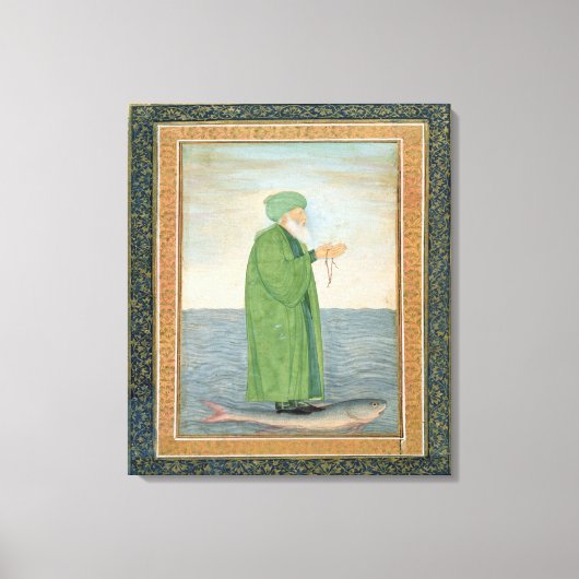 Khawa Khizir Khan reitet auf einem Fisch, vom Klei Leinwanddruck (Vorderseite)