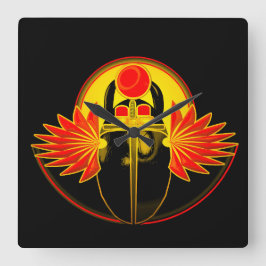 Kherpi Gott der aufsteigenden Sonne, Scharfkäfer. Quadratische Wanduhr