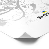 Kherson Ukraine Map Flag  Poster (Ecke)