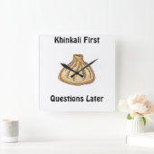 Khinkali Quadratische Wanduhr (Zuhause)