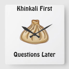 Khinkali Quadratische Wanduhr