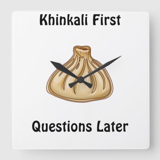 Khinkali Quadratische Wanduhr (Vorderseite)