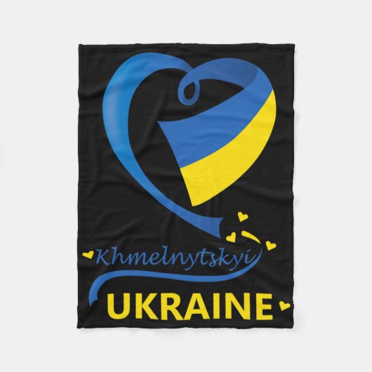 Khmelnytskyi Ukraine National Flag Heart Emblem Cr Fleecedecke (Vorderseite)