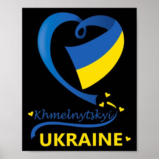 Khmelnytskyi Ukraine National Flag Heart Emblem Cr Poster (Vorne)