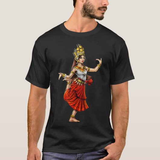 Khmer Cambodian Apsara Dancer T-Shirt (Vorderseite)