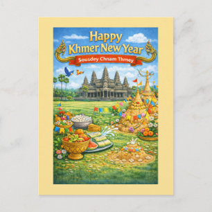 Khmer Neujahrsfeier-Sousdey Chnam Thmey Postkarte