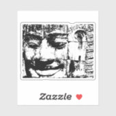 Khmer Stone Gesicht ... Bayon Temple, Kambodscha Aufkleber (Blatt)