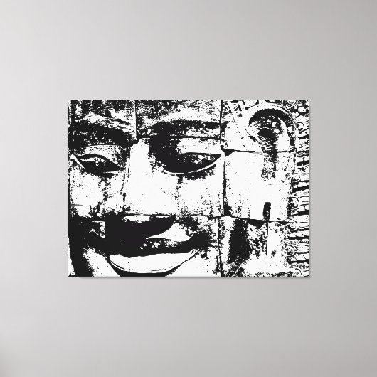 Khmer Stone Gesicht ... Bayon Temple, Kambodscha Leinwanddruck (Vorderseite)