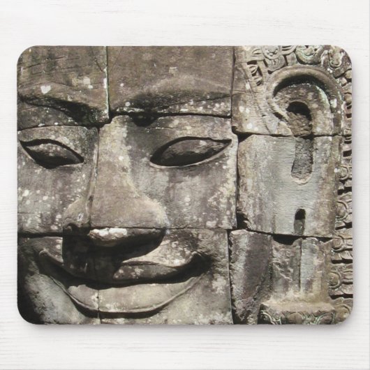 Khmer Stone Gesicht ... Bayon Temple, Kambodscha Mousepad (Vorne)