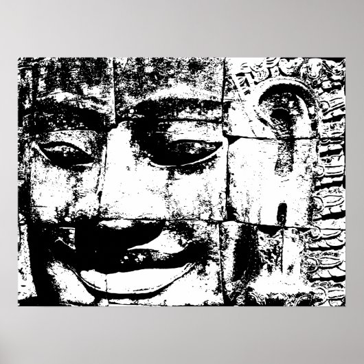 Khmer Stone Gesicht ... Bayon Temple, Kambodscha Poster (Vorne)