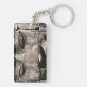 Khmer Stone Gesicht ... Bayon Temple, Kambodscha Schlüsselanhänger (Rückseite)