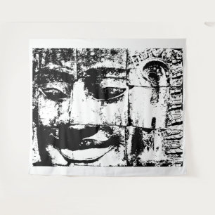 Khmer Stone Gesicht ... Bayon Temple, Kambodscha Wandteppich