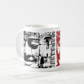 Khmer Stone Gesicht ... RED BLACK Kambodscha Kaffeetasse (Vorderseite Links)