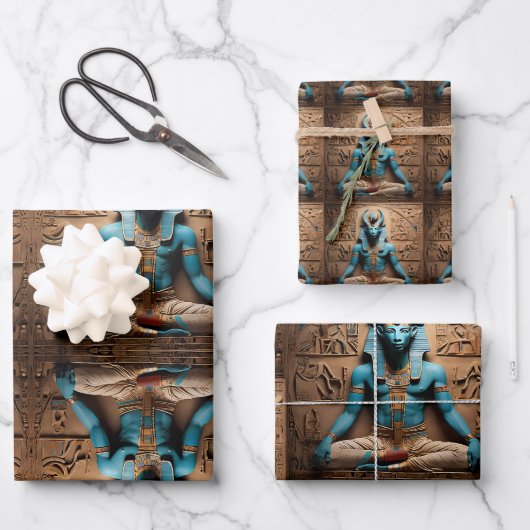 Khnum der uralte ägyptische Schöpfungsgott Geschenkpapier Set (Vorderseite)