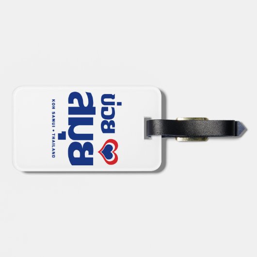 Khoi Huk (I herz / Liebe Koh Samui Thailand) Gepäckanhänger (Rückseite horizontal)