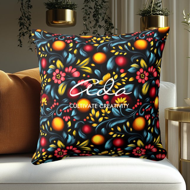 Khokhloma Floral Muster Personalisiert Kissen (Von Creator hochgeladen)