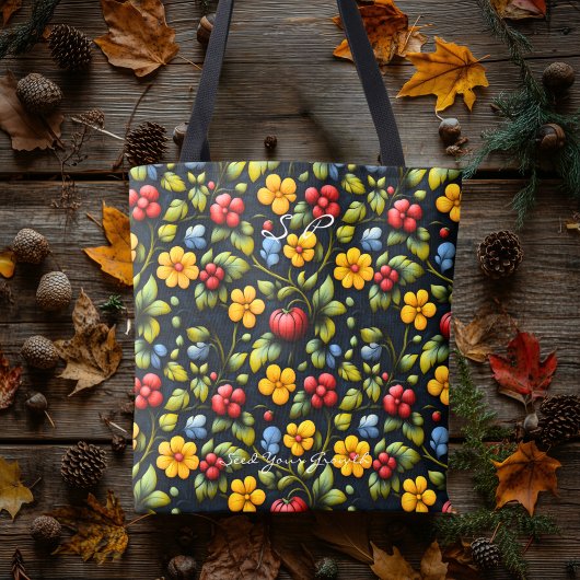 Khokhloma Floral Muster Tote Beutel Tasche