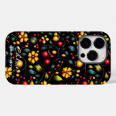 Khokhloma Floral Phone Case mit kühne moderne Dreh (Rückseite (Horizontal))