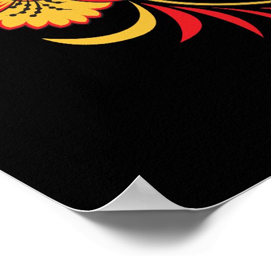 Khokhloma Hohloma Russisches Volkskunstposter Poster (Ecke)