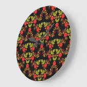 Khokhloma Russian Berries: Traditioneller Stil Große Wanduhr (Winkel)