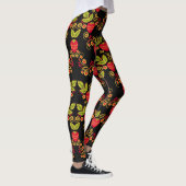 Khokhloma Russian Berries: Traditioneller Stil Leggings (Rechts)