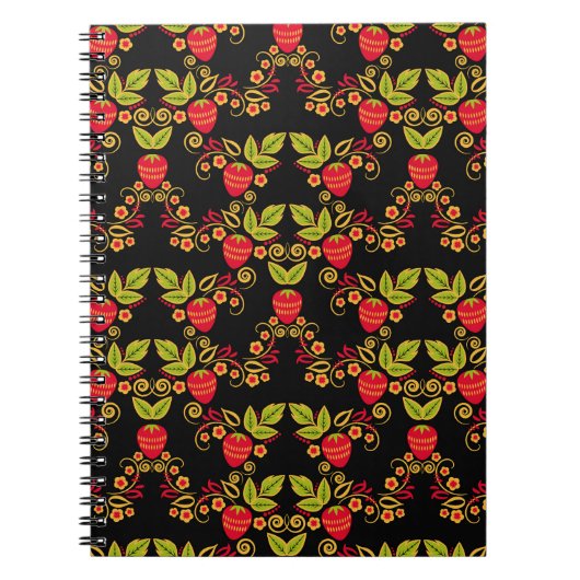 Khokhloma Russian Berries: Traditioneller Stil Notizblock (Vorderseite)