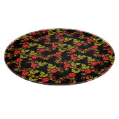 Khokhloma Russian Berries: Traditioneller Stil Schneidebrett (Ecke)