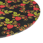 Khokhloma Russian Berries: Traditioneller Stil Schneidebrett (Ecke)