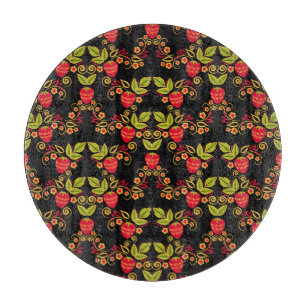 Khokhloma Russian Berries: Traditioneller Stil Schneidebrett