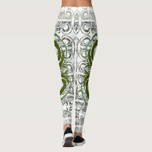 Khokhloma Seaweed Muster Leggings (Rückseite)